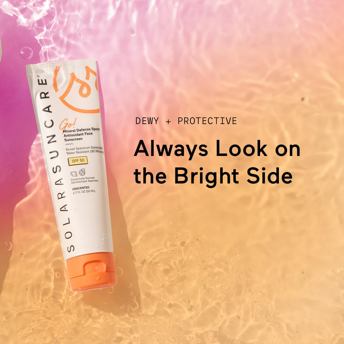 Solara Suncare in sport setting illustrating water resistance while active