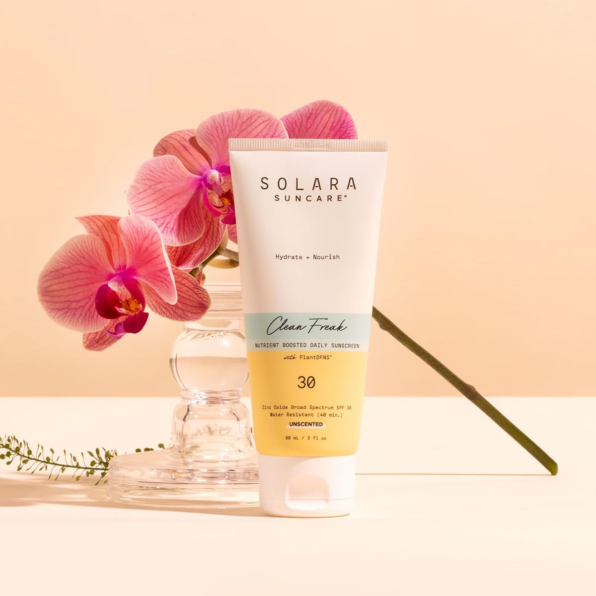 SOLARA SUNCARE open tube texture demonstrating creamy spreadability