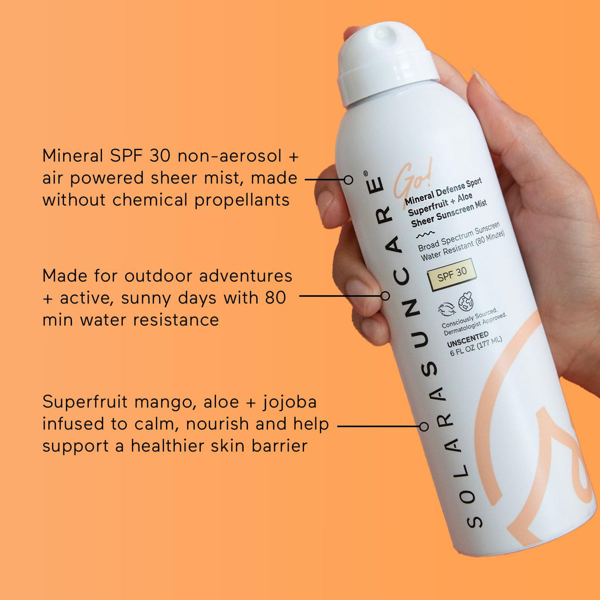 Solara Suncare texture mist on skin demonstrating sheer finish and easy blending for smooth coverage