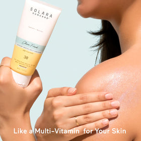 SOLARA SUNCARE packed in travel kit demonstrating on-the-go convenience