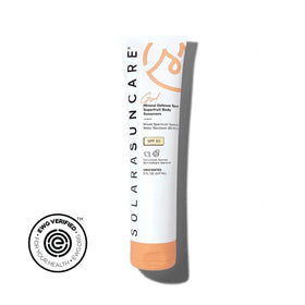 Solara Suncare travel tube open illustrating convenient on-the-go use
