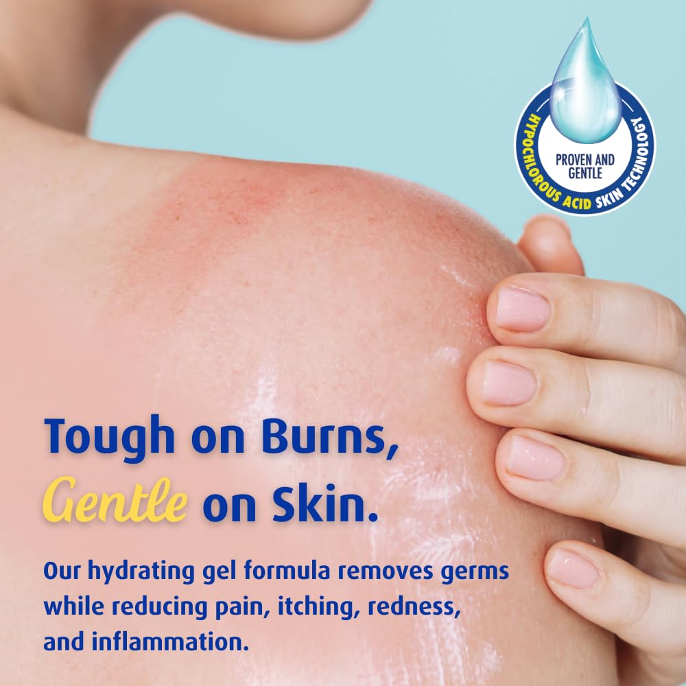Solarcaine used on face to show gentle, sting-free calming comfort