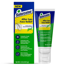 Solarcaine front tube showing label and cooling after-sun purpose