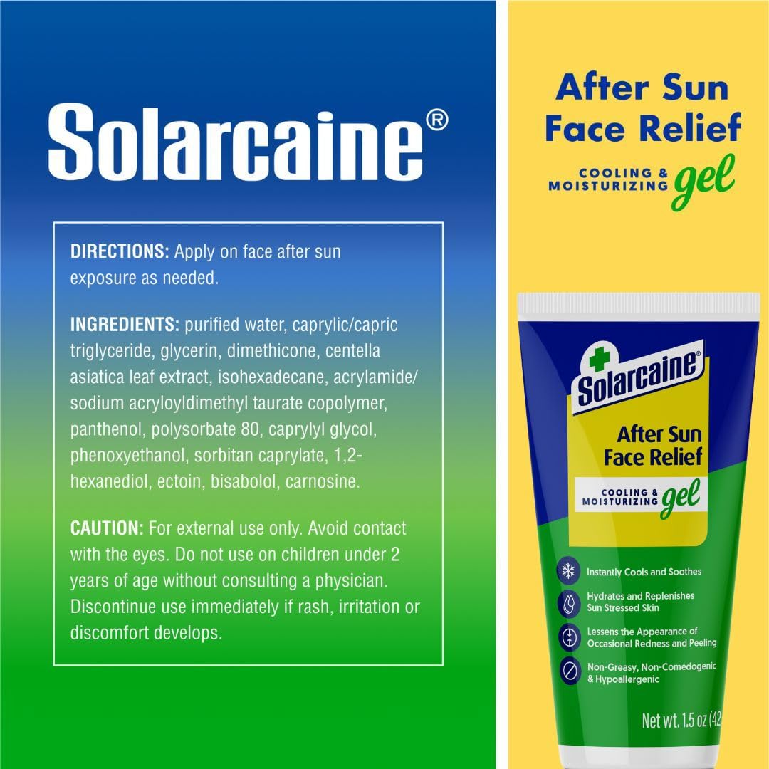 Solarcaine tube with cap open dispensing gel for controlled use