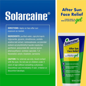Solarcaine tube with cap open dispensing gel for controlled use