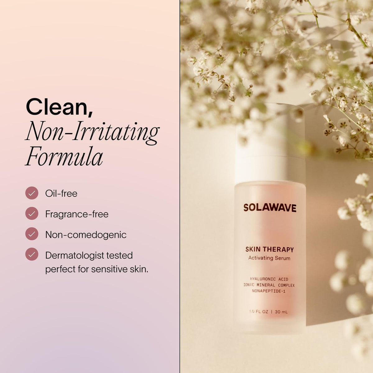 Solawave before and after texture comparison emphasizing smoother-looking skin appearance