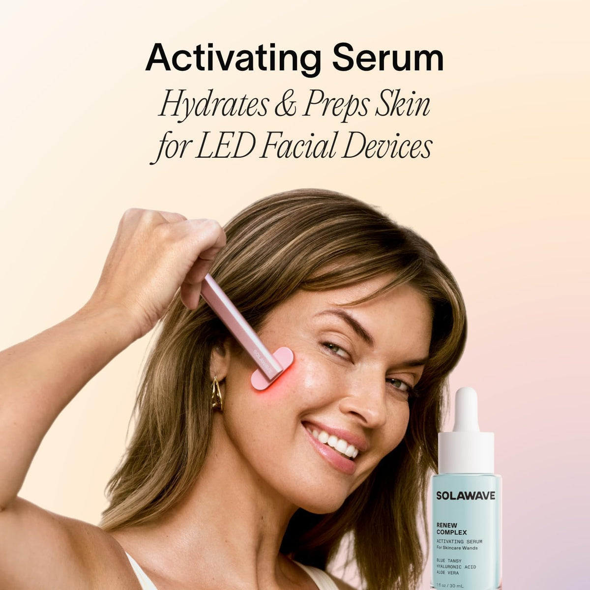 Solawave serum pump dispensing a drop for precise, no-waste application