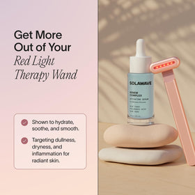Solawave clear-serum texture close-up demonstrating lightweight hydration