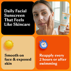 Solbar being spread on arm for body coverage and water-resistant wear