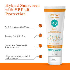 Solbar being applied to face for lightweight protection under makeup