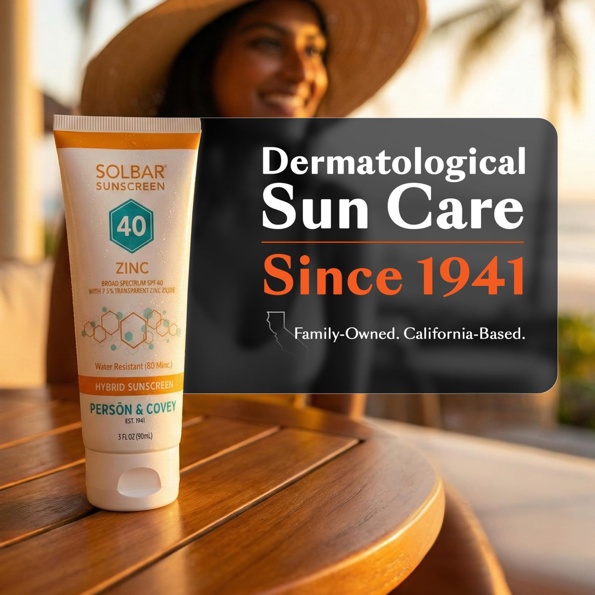 Solbar sunscreen in beach setting protecting skin during outdoor activity