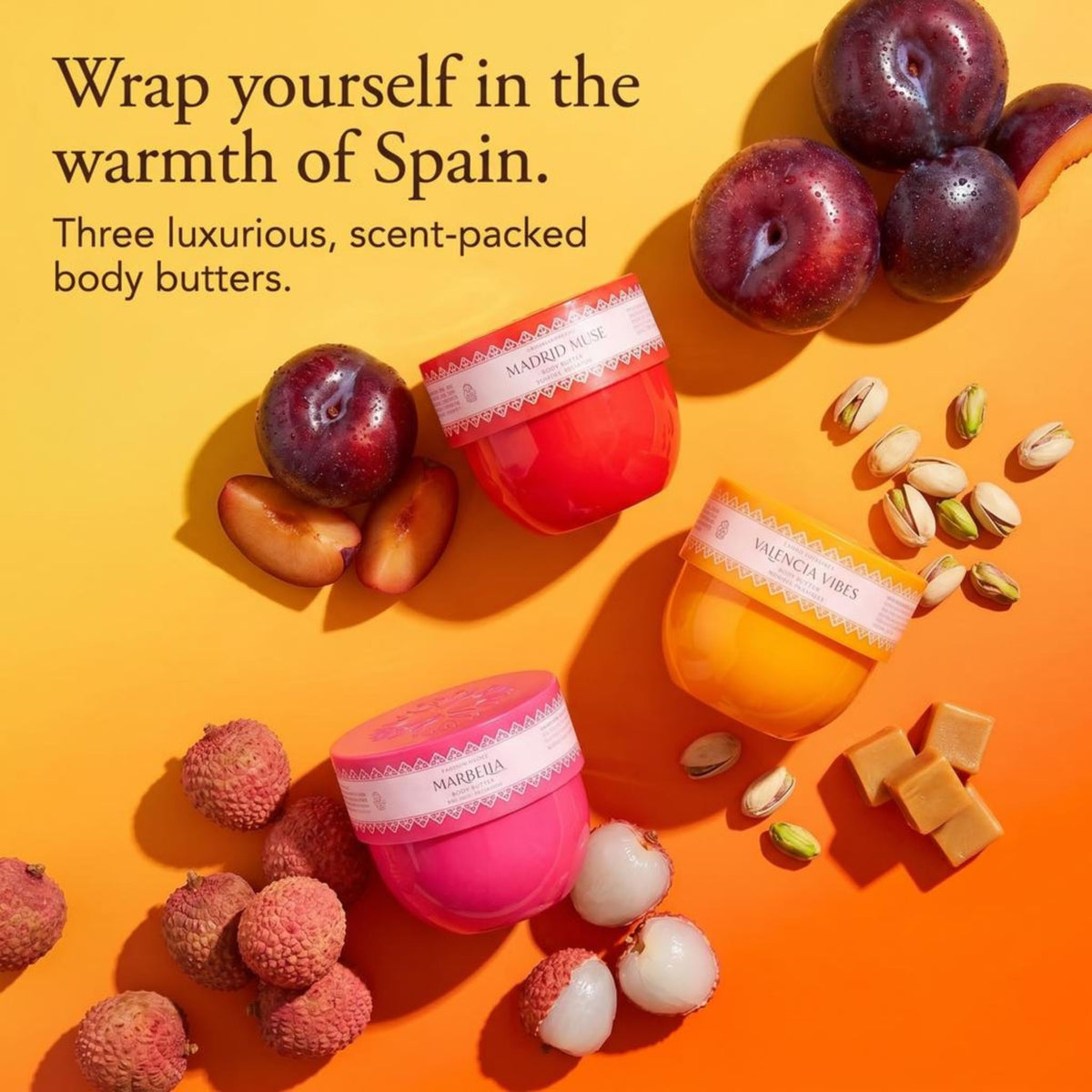 Solo en Ibiza Marbella cream texture closeup showing rich whipped formula for long-lasting moisture