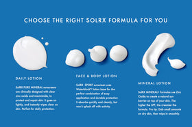 SolRX product label close-up listing zinc oxide and fragrance-free benefits