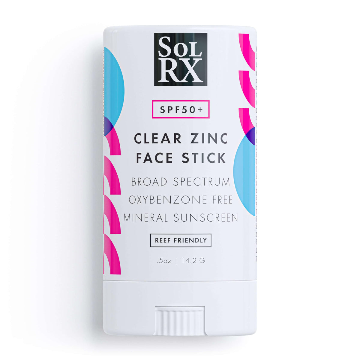 SolRX stick front view showing clear zinc zinc benefits and portable protection