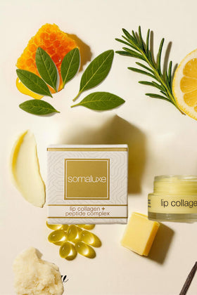 Somaluxe botanicals flatlay highlighting natural plant stem cells