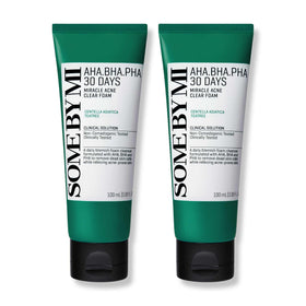 SOME BY MI front packaging of acne clear foam showing product benefits and pack of two