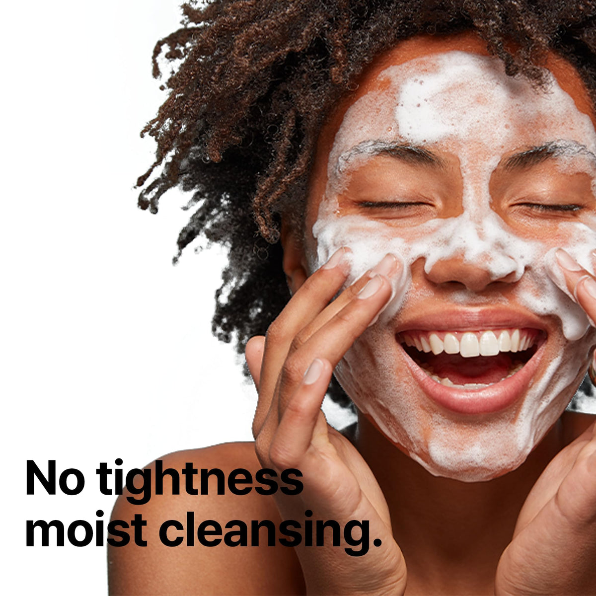 SOME BY MI foam on hand demonstrating soft, non-drying cleanse
