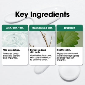 SOME BY MI label showing Truecica and AHA BHA PHA ingredient highlights