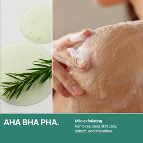 SOME BY MI ingredient label zoom showing exfoliant blend