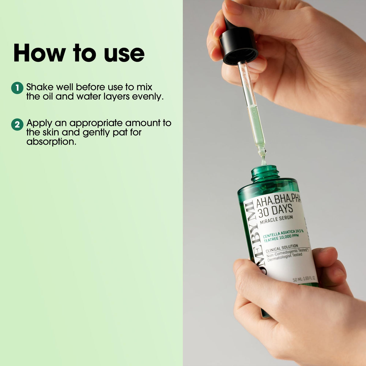 SOME BY MI bottle on bathroom shelf styled lifestyle shot conveying daily routine compatibility