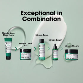 SOME BY MI tea tree and centella botanical ingredients displayed to emphasize soothing benefits