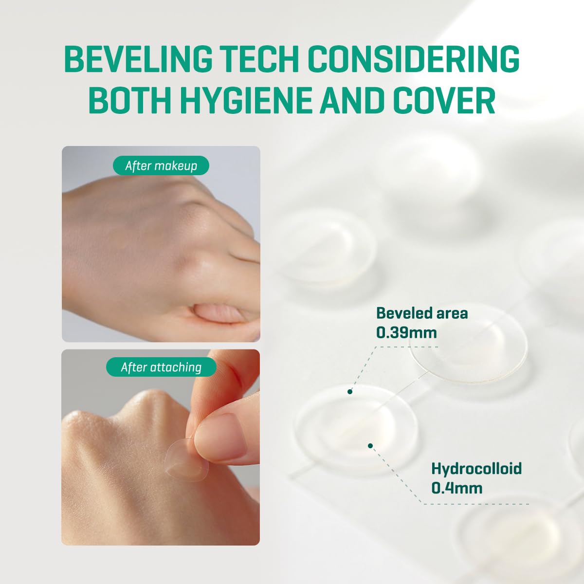 SOME BY MI thin patch under light makeup illustrating invisible coverage benefit