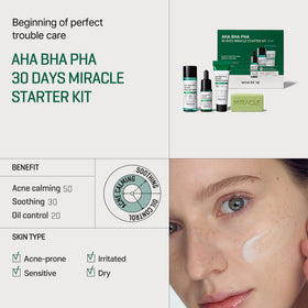 SOME BY MI serum dropper dispensing a clear serum for targeted pore and oil control
