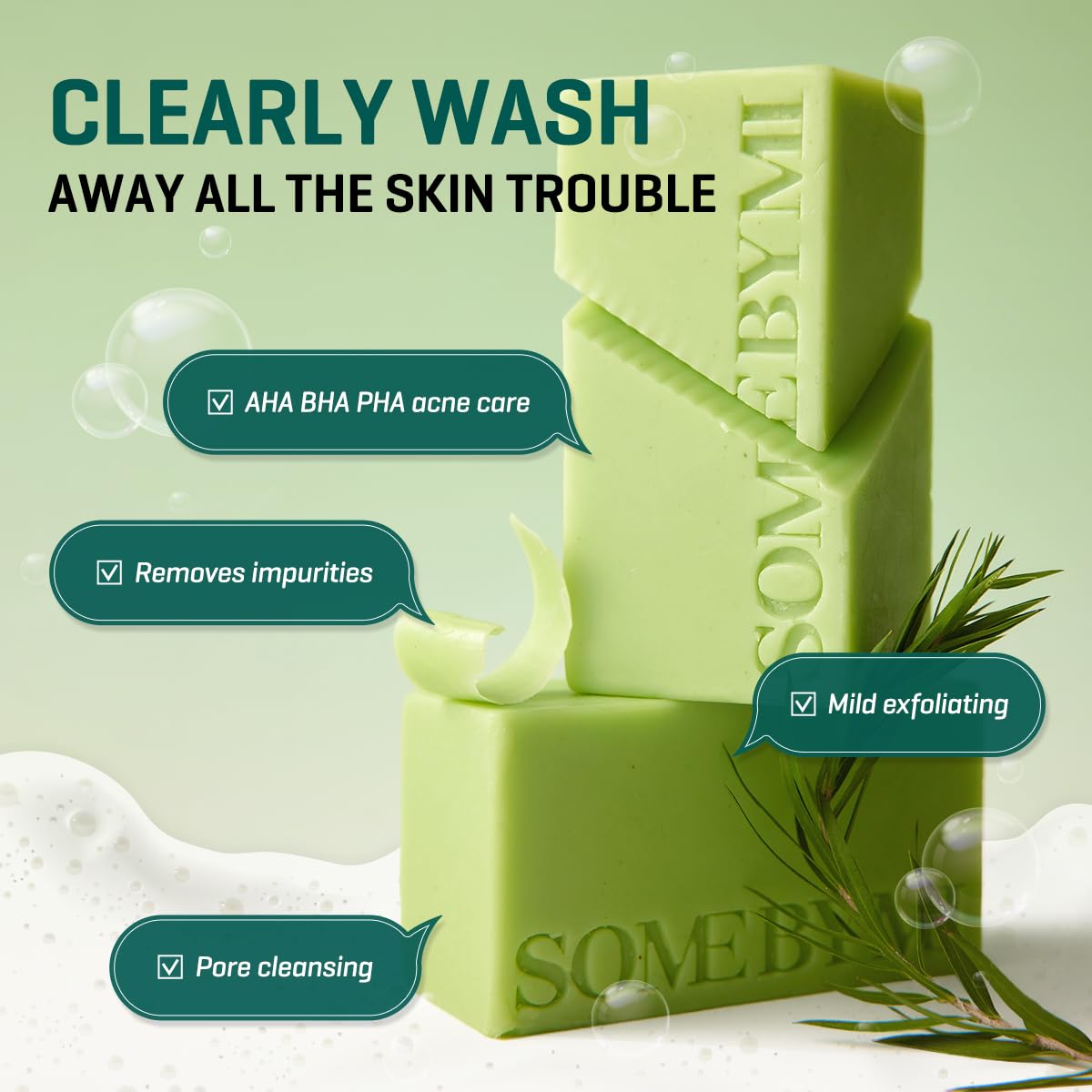 SOME BY MI close-up texture and lather demonstrating gentle exfoliation