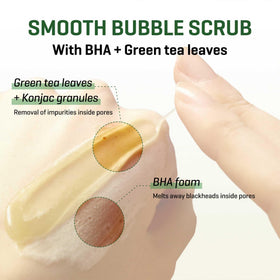 SOME BY MI bubble mask demo on nose to help lift blackheads