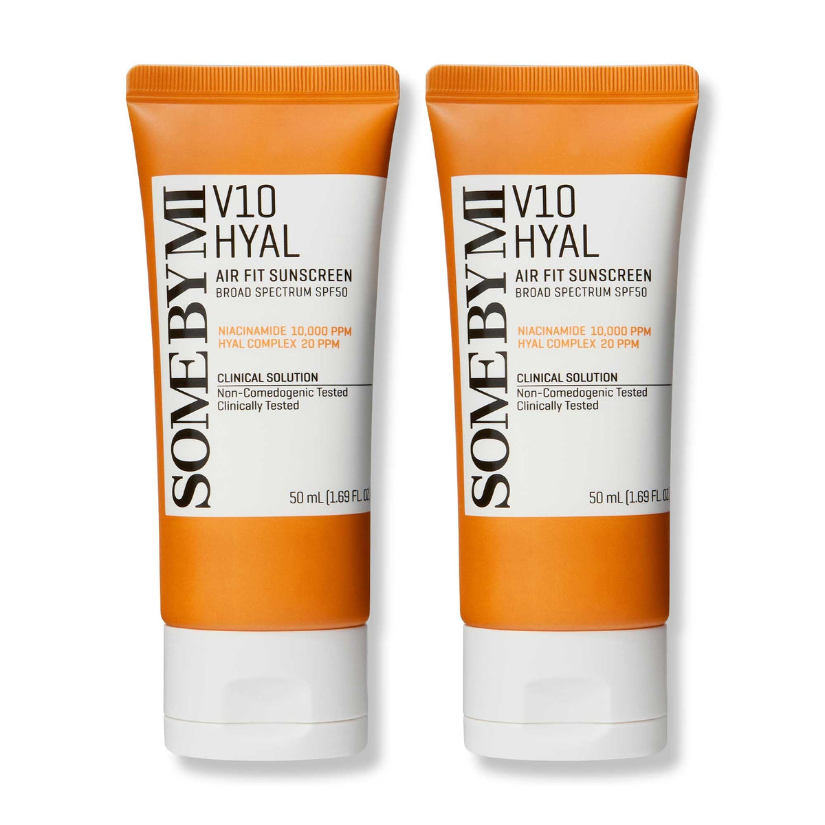 SOME BY MI front packaging showing SPF 50 and hyaluronic benefits