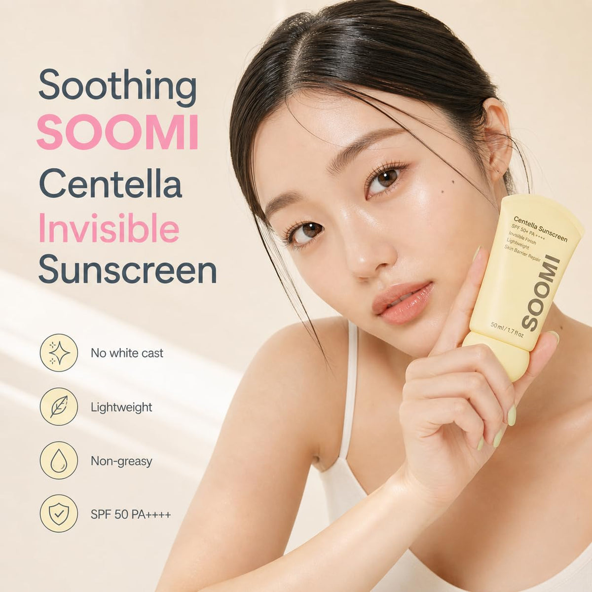SOOMI in morning routine setting offering hydration and makeup-friendly finish