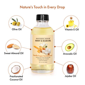 Soothing House product label and ingredient list emphasizing nourishing oils and transparency