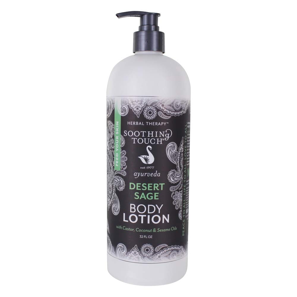 Soothing Touch front packaging showing 32 oz bottle and label benefits
