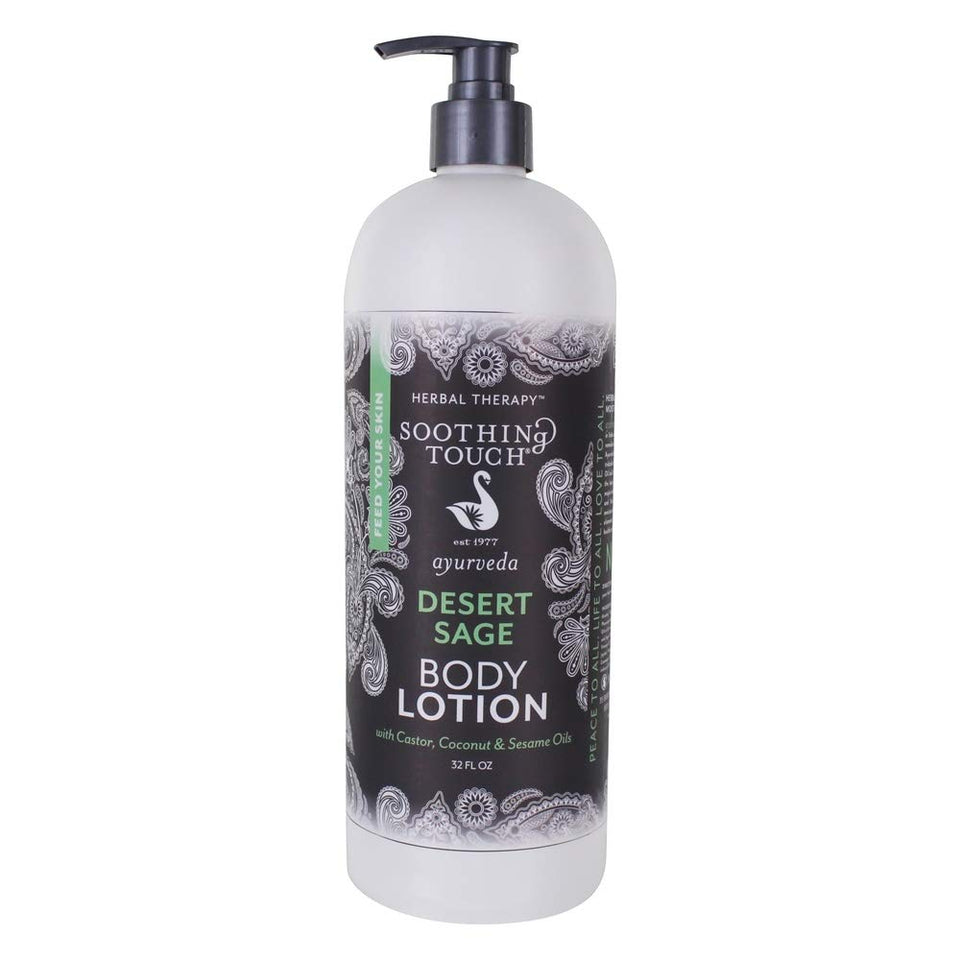Soothing Touch front packaging showing 32 oz bottle and label benefits