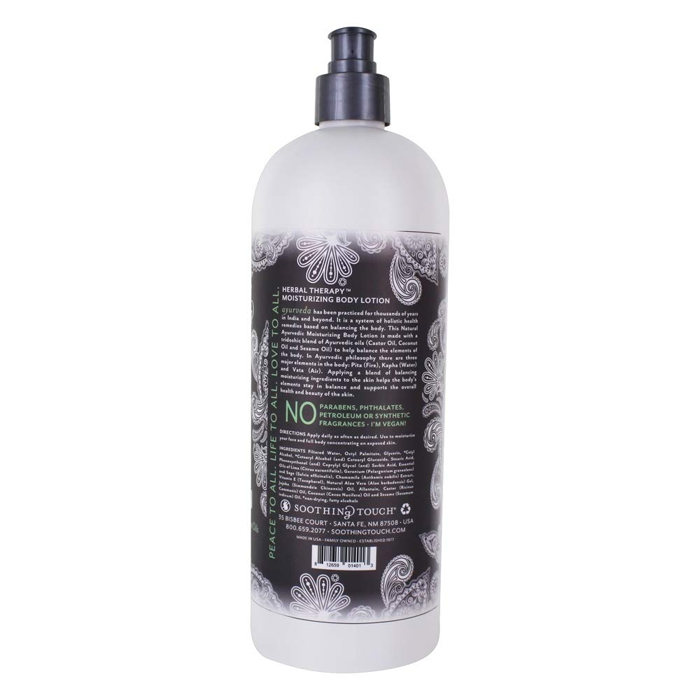 Soothing Touch lotion applied to hand demonstrating quick absorption benefit