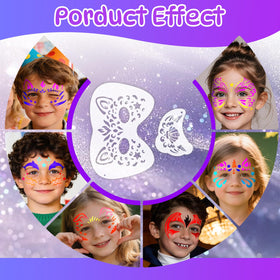 SOOVSY child receiving face paint using stencil for fast event-ready look
