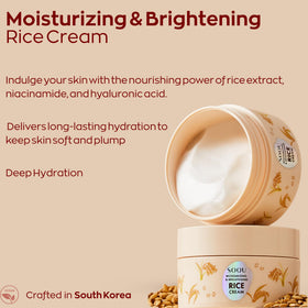 SOQU rice cream texture close-up revealing lightweight cream, demonstrates smooth absorption