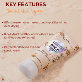 SOQU cleanser dispensed into hand demonstrating gentle application and ease