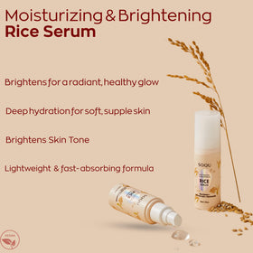 SOQU rice serum texture drop on hand demonstrating lightweight moisture