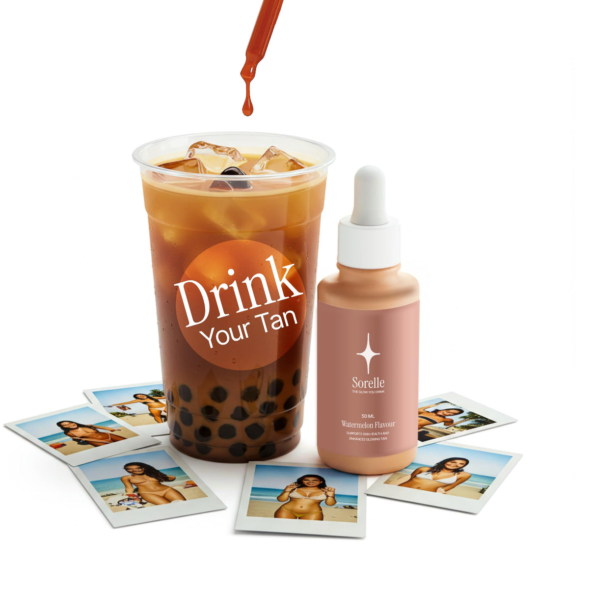Sorelle used in iced coffee lifestyle shot illustrating everyday convenience