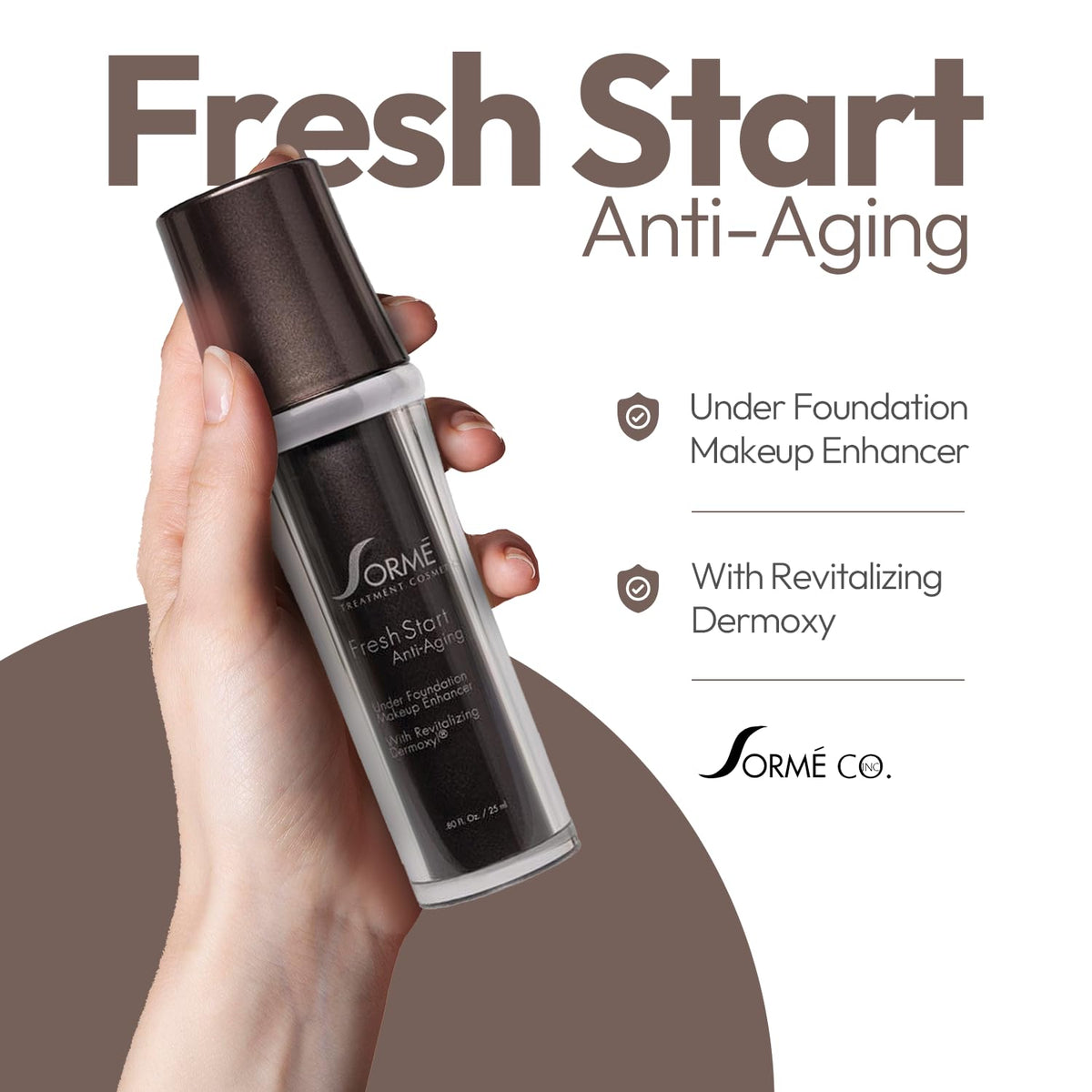 SORMÉ Fresh Start pump dispensing product illustrating easy controlled application benefit