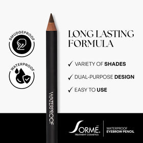 SORMÉ pencil held in hand to show scale and easy travel-ready size
