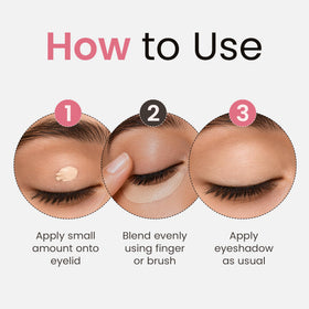 SORMÉ before and after eyelid shot showing improved color payoff benefit