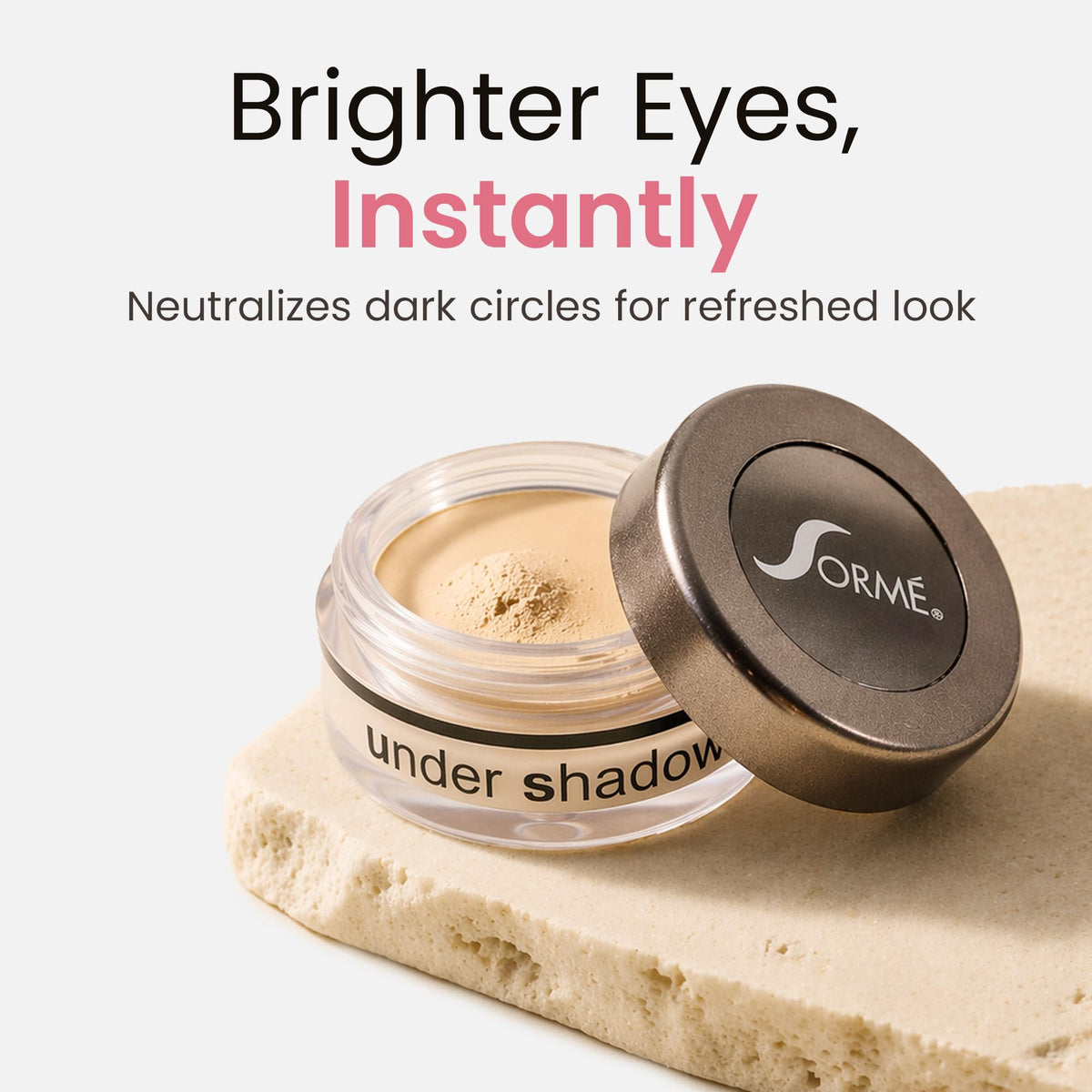 SORMÉ tube beside coin displaying travel-friendly 0.18 oz size benefit