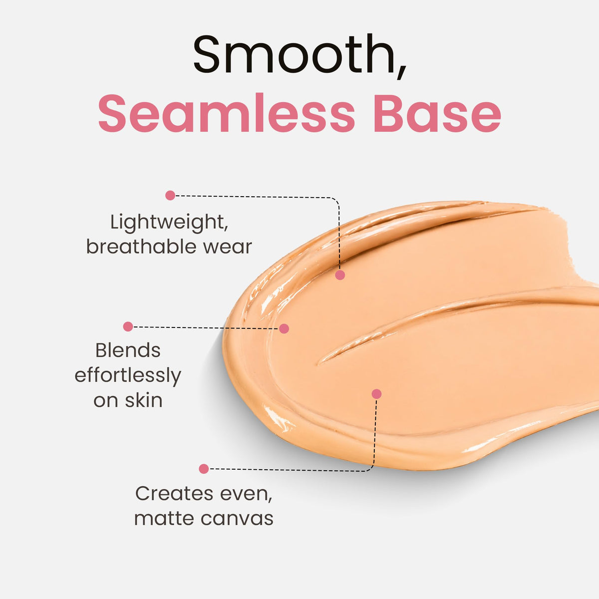 SORMÉ close-up texture swipe highlighting smooth matte finish benefit