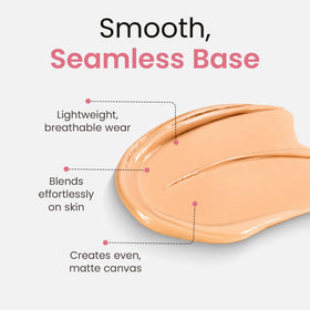 SORMÉ close-up texture swipe highlighting smooth matte finish benefit