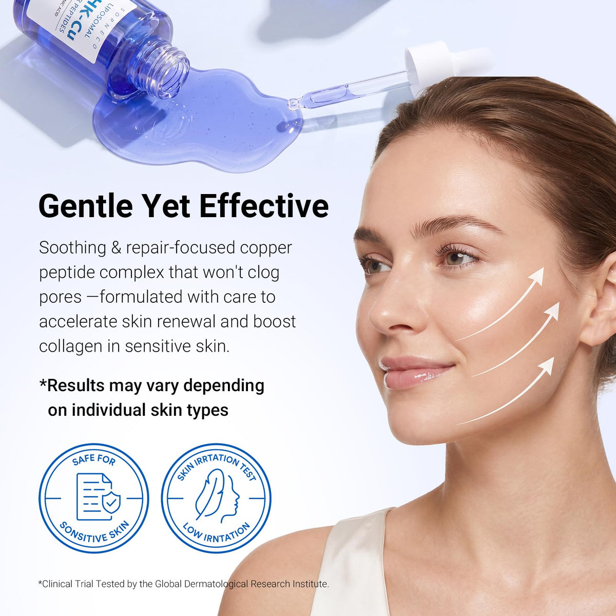 SORNBEO topical application before and after texture smoothing