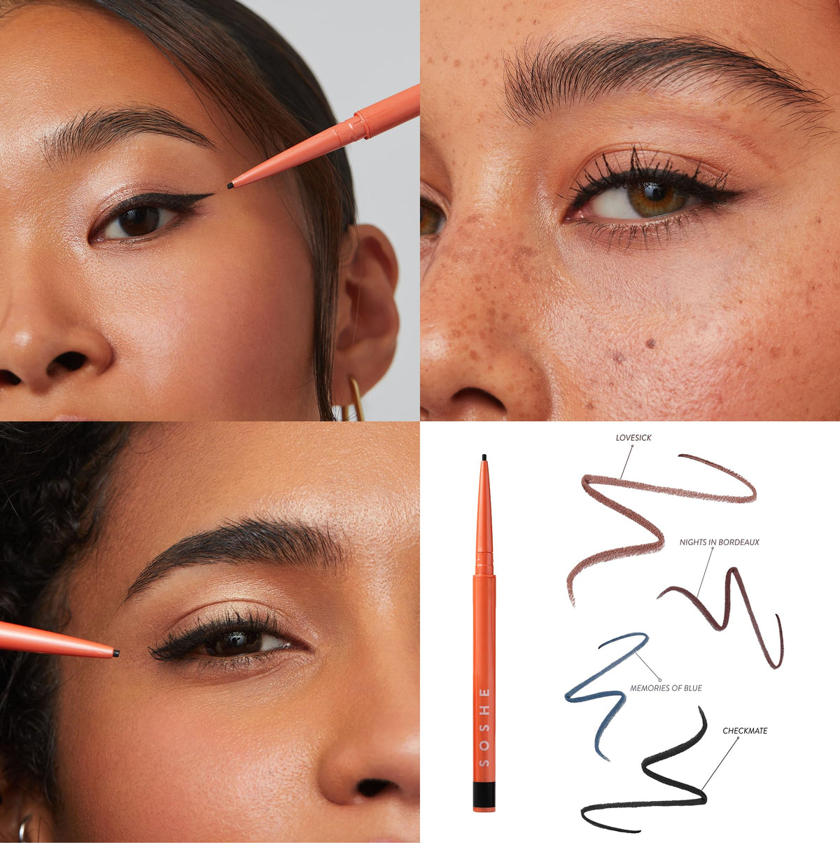 SOSHE flatlay with mascara and tools showing complementary styling options