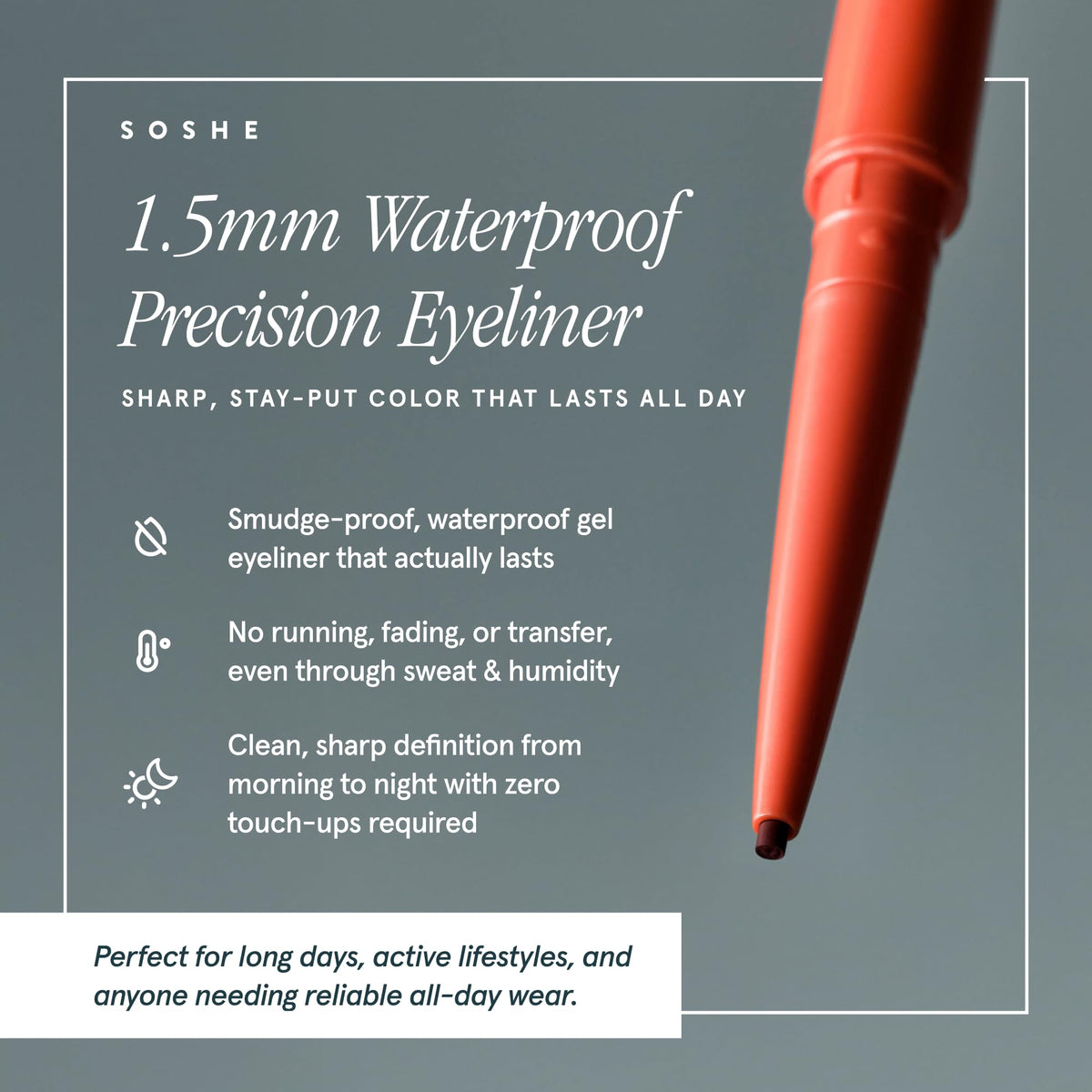 SOSHE swatch of gel texture showing rich pigment payoff