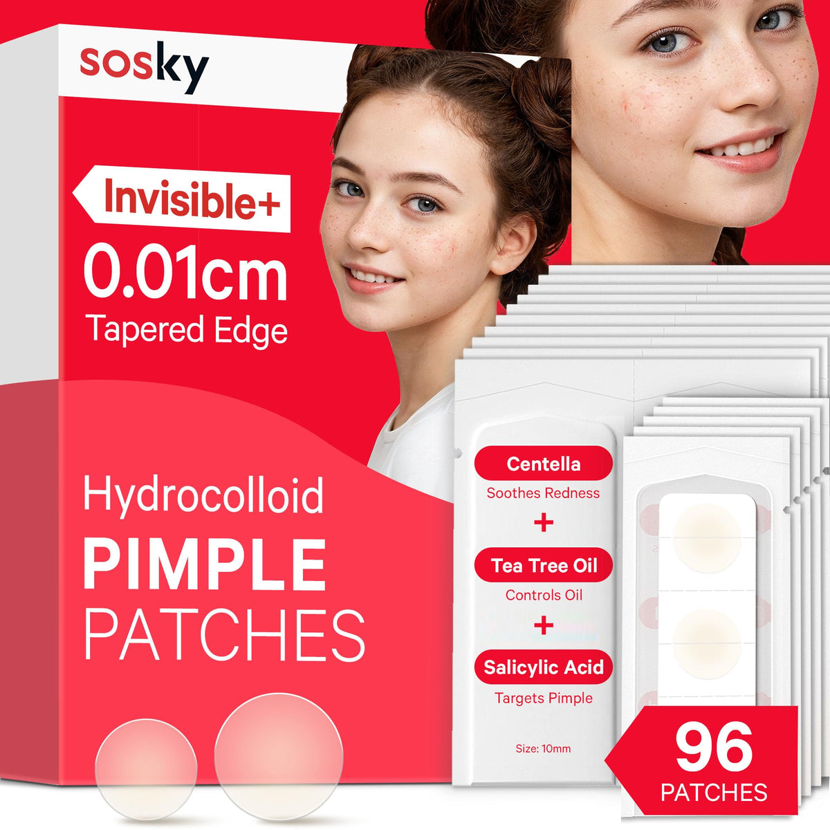 Sosky front packaging showing count and features for quick selection